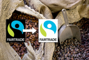 Labels Fairtrade et FSP de Max Havelaar Sacs de fèves de cacao