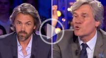 Stéphane Le Foll et Aymeric Caron sur le plateau de l'émission On n'est pas couché