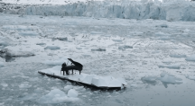un pianiste sur la banquise en Arctique