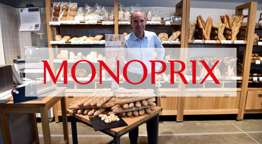 Toutes les baguettes chez Monoprix vont désormais être 100% bio Régis Schultz dans un rayon boulangerie chez Monoprix