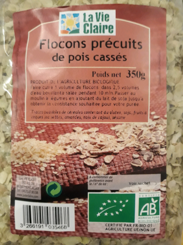 FLOCONS DE POIS CASSÉS – 350g