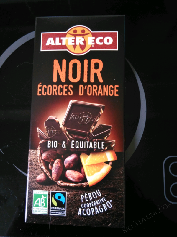 CHOCOLAT NOIR ECORCES D'ORANGE ALTER ECO