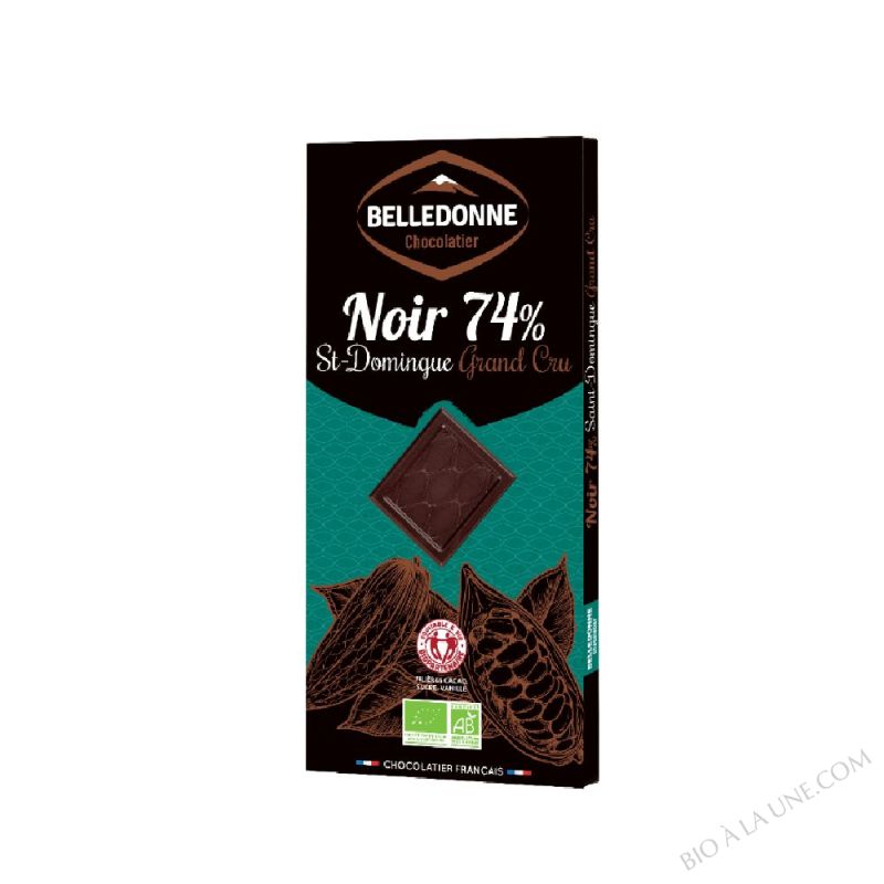 Tablette Chocolat Noir 74% Collection Grand Cru St Domingue 