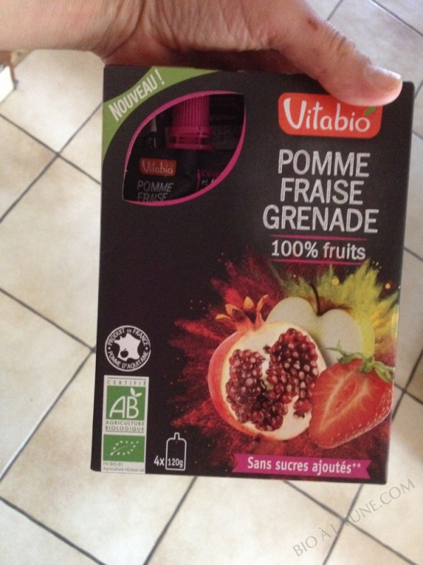 VITABIO Gourde Fruits Pomme Fraise Grenade
