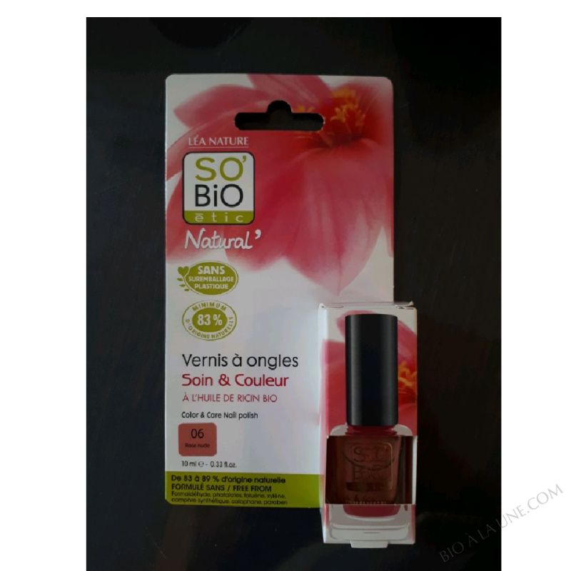 VERNIS À ONGLES 06 ROSE NUDE - SOIN ET COULEUR À L\'HUILE DE RICIN