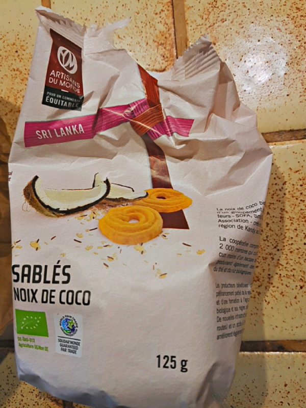SABLÉS NOIX DE COCO - ARTISANS DU MONDE - 125 G SABLÉS NOIX DE COCO - ARTISANS DU MONDE - 125 G