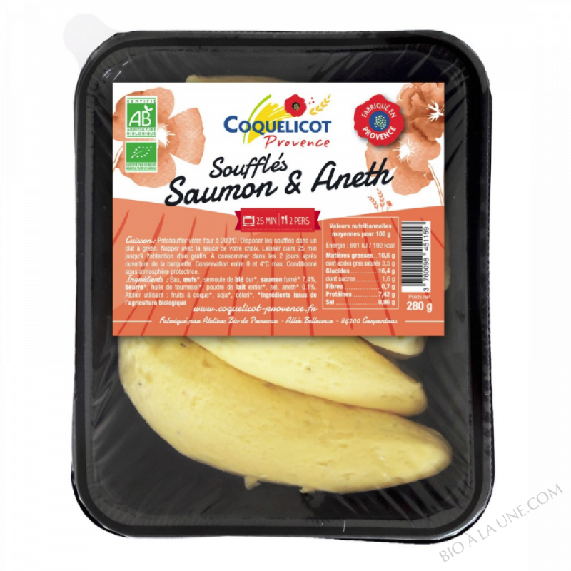 Soufflés Saumon & Aneth BIO - 280G Soufflés Saumon & Aneth BIO - 280G