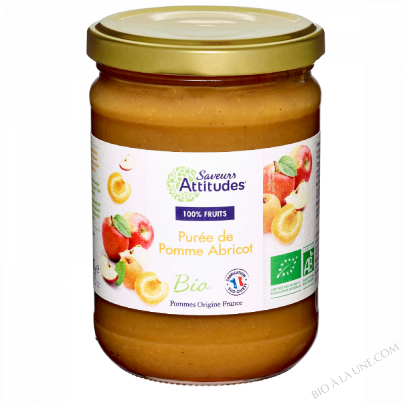 Purée de Pomme Abricot bio (Pommes de France) 560g Purée de Pomme Abricot bio (Pommes de France) 560g