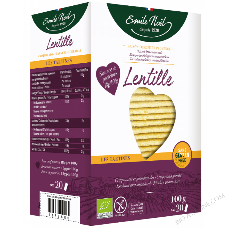 Tartines Lentilles - Sans gluten