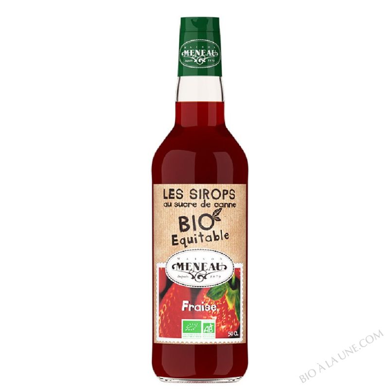 SIROP DE FRAISE BIO 50cl AU SUCRE DE CANNE BIO EQUITABLE