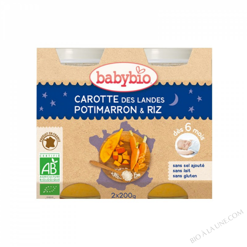 BABYBIO Pot Bonne Nuit Carotte Courge Butternut Riz BABYBIO Pot Bonne Nuit Carotte Courge Butternut Riz