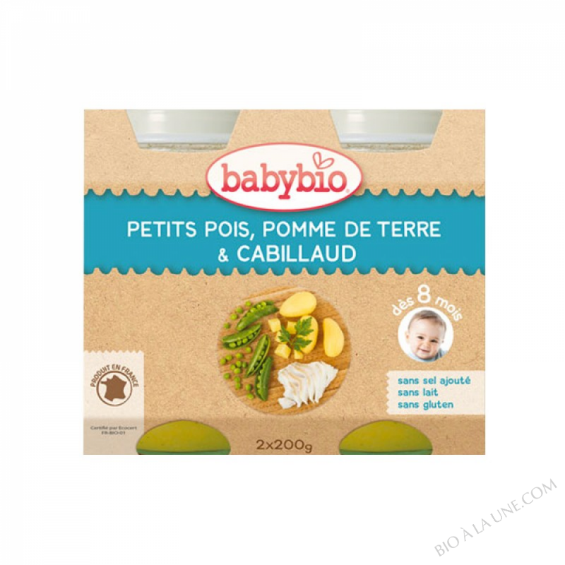 BABYNAT Pot Petits pois Pomme de terre Cabillaud BABYNAT Pot Petits pois Pomme de terre Cabillaud