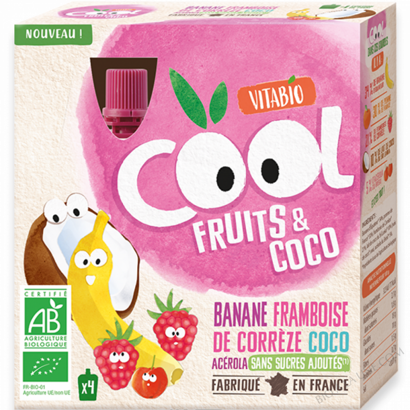 VITABIO Cool Fruits et Coco Banane Framboise Coco
