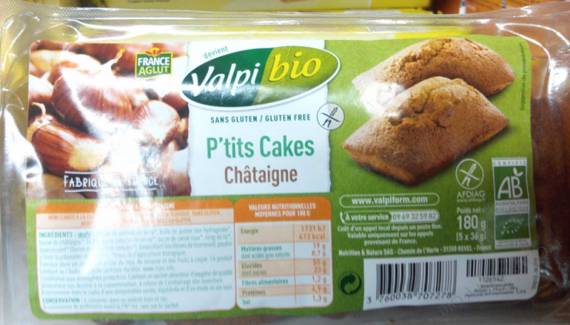 P\'TITS CAKES CHÂTAIGNE BIO 220G P\'TITS CAKES CHÂTAIGNE BIO 220G