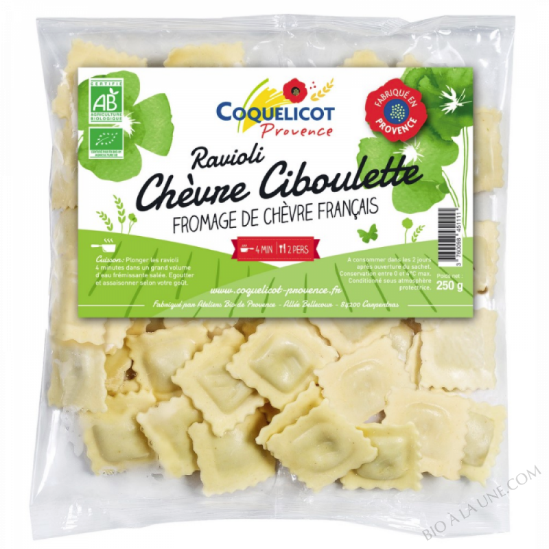 Ravioli fromage de chèvre Français & ciboulette - 250G