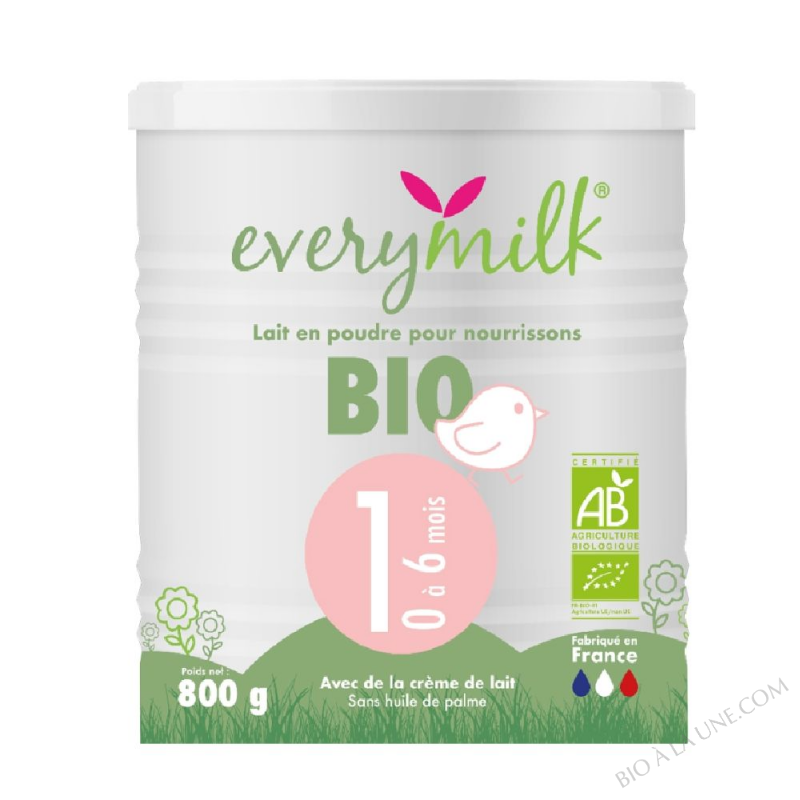 Lait infantile Bio everymilk 1 de 0 à 6 mois - 1 boîte de 800g