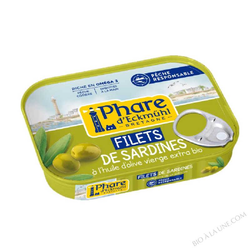 Filets de sardines à l'huile d'olive bio - 100g