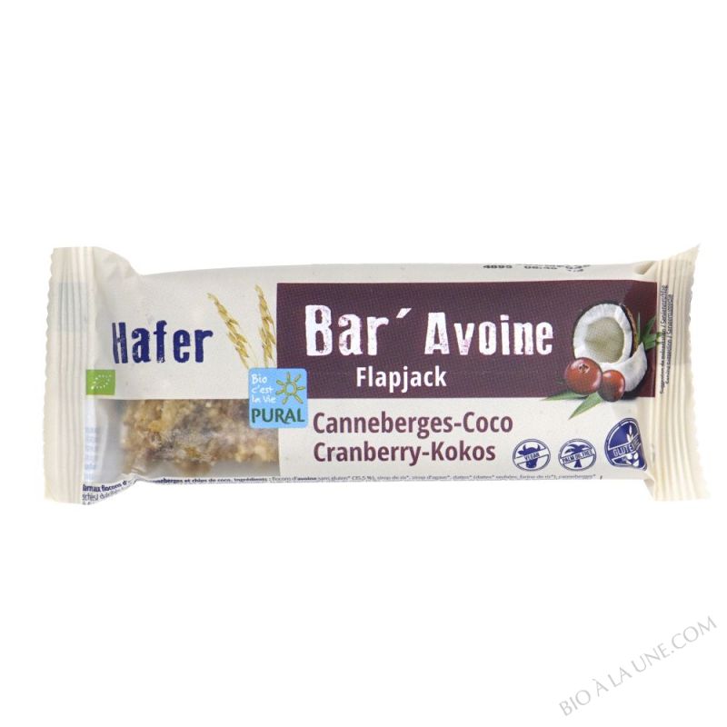 Bar'Avoine Barre Canneberges Coco sans gluten