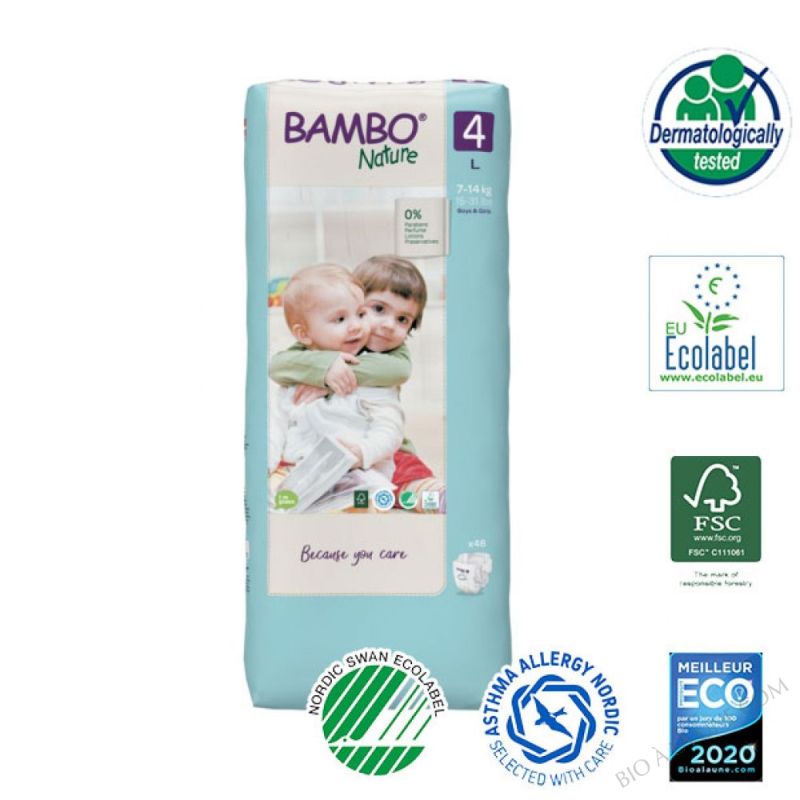 BAMBO NATURE 48 couches jetables T4  TALL BAG 7-14 kg