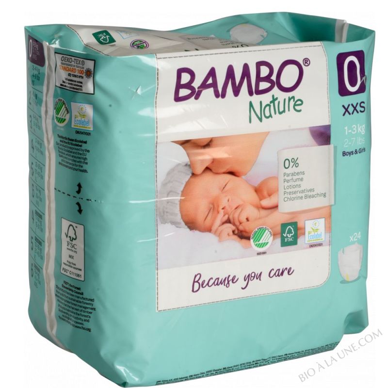 BAMBO NATURE 24 couches jetables T0 - prématuré