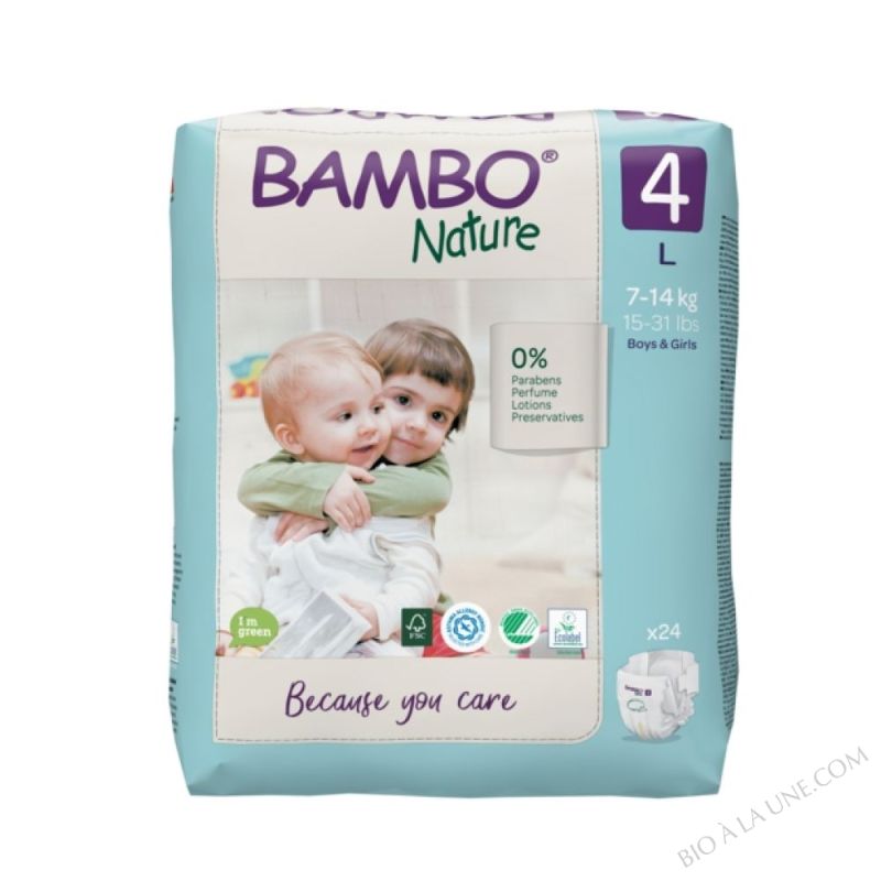 BAMBO NATURE 24 couches jetables T4 - 7-14 kg