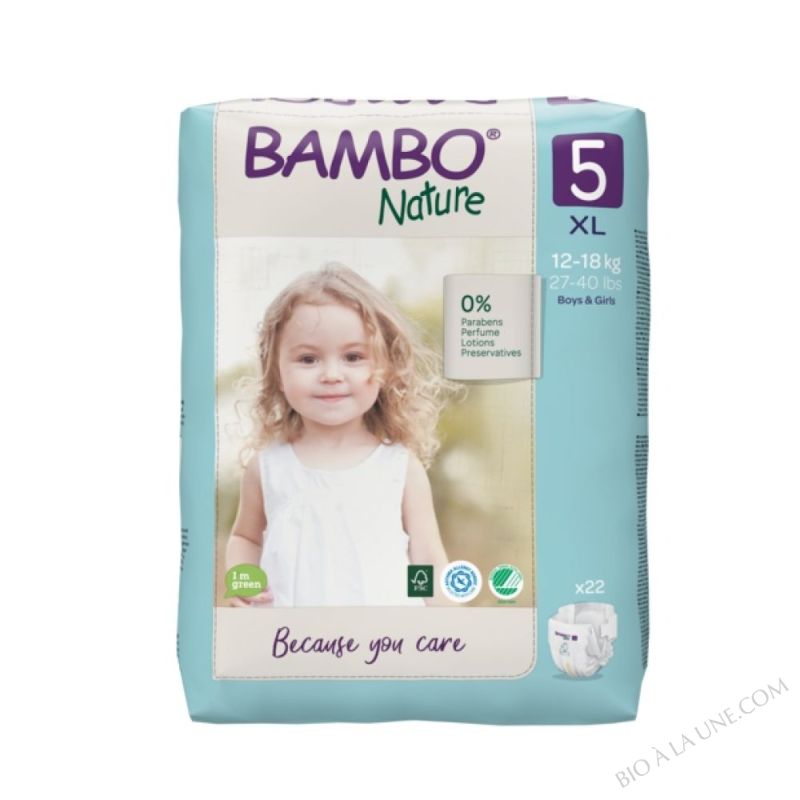 BAMBO NATURE 22 couches jetables T5 - 12-18 kg