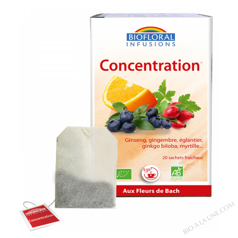 Infusion Concentration mémoire aux fleurs de Bach BIO Infusion Concentration mémoire aux fleurs de Bach BIO