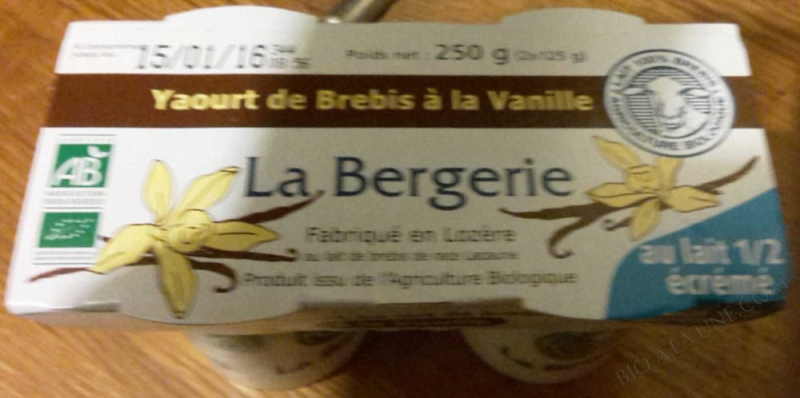 YAOURT BREBIS DEMI-ECREME A LA VANILLE 2 X 125G YAOURT BREBIS DEMI-ECREME A LA VANILLE 2 X 125G