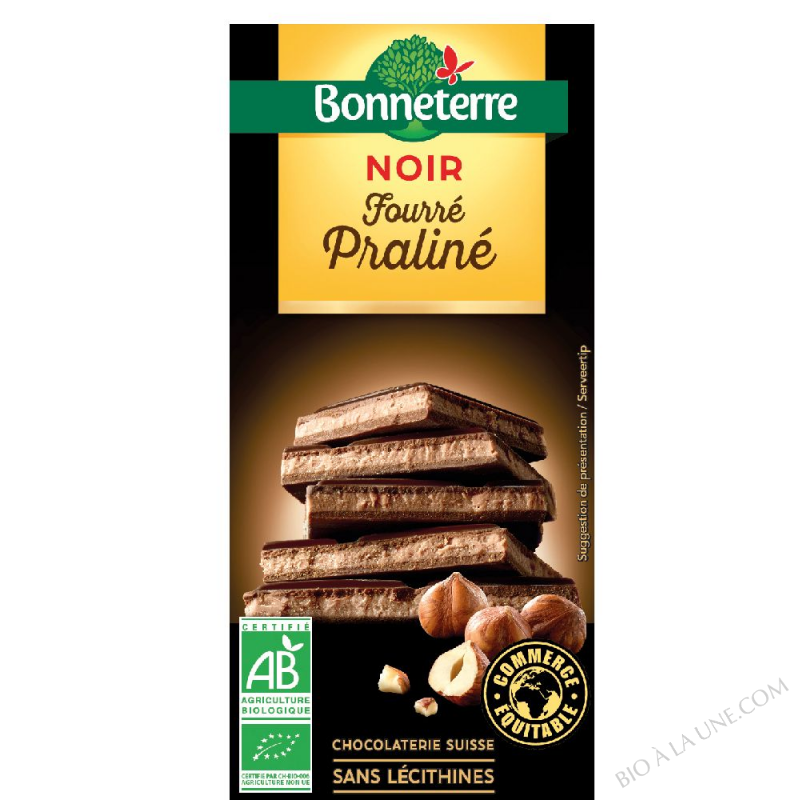 CHOCOLAT NOIR FOURRE PRALINE 100g