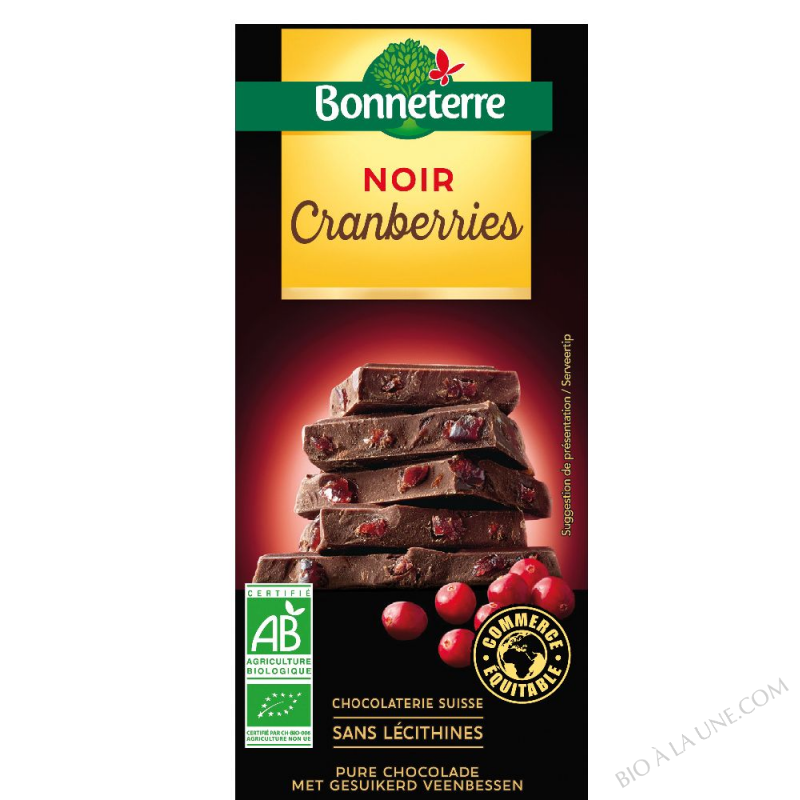 CHOCOLAT NOIR CRANBERRIES 100g