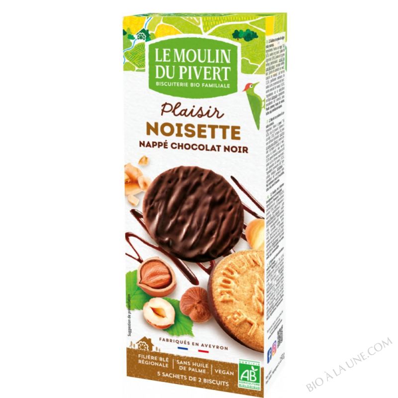 Plaisir noisette nappé chocolat noir