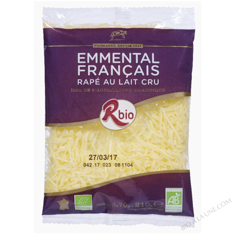emmental rapé 70g lait cru Français BIO emmental rapé 70g lait cru Français BIO