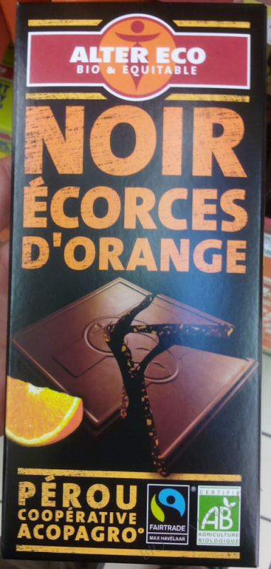 Chocolat noir orange bio