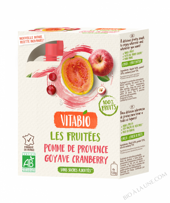 VITABIO Gourde Fruits Pomme Goyave Cranberry