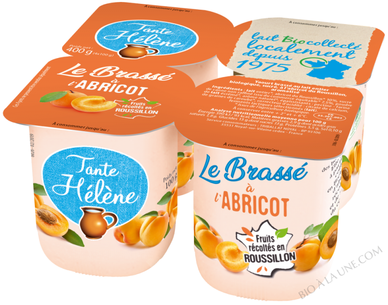 YAOURT BRASSE A L'ABRICOT 4X100G TANTE HELENE YAOURT BRASSE A L'ABRICOT 4X100G TANTE HELENE