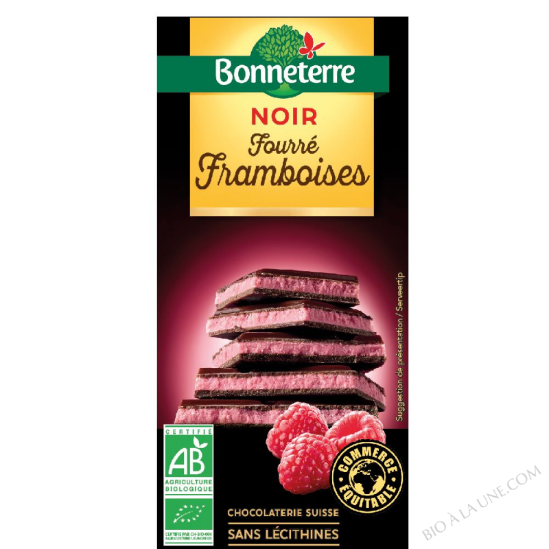 CHOCOLAT NOIR FOURRE FRAMBOISE 100g