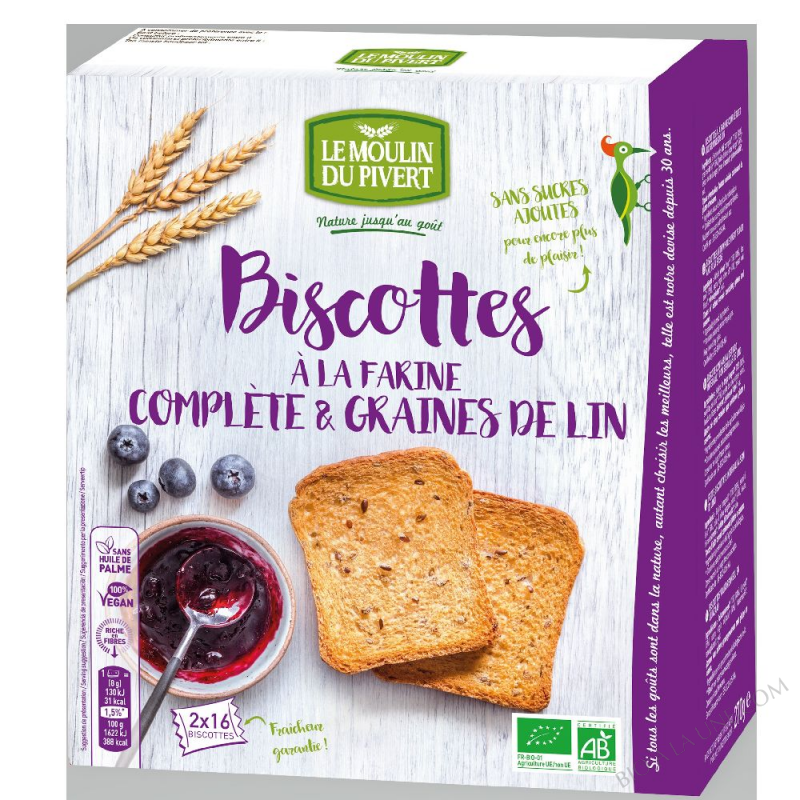BISCOTTES COMPLETE GRAINES LIN 270g