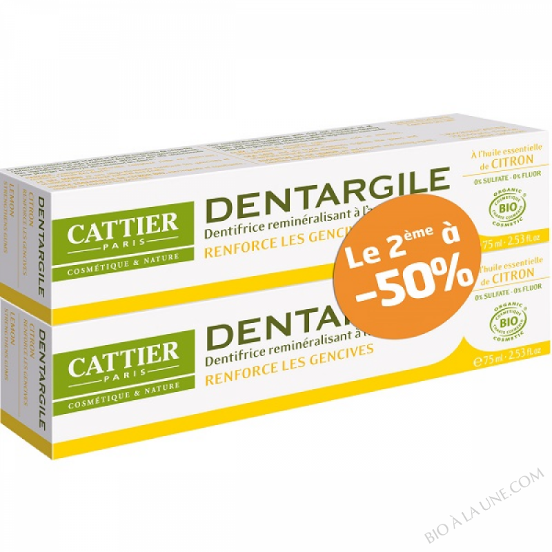 Lot de 2 dentifrices Dentargile Citron Lot de 2 dentifrices Dentargile Citron