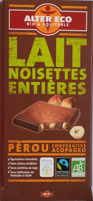 Chocolat Lait Noisettes