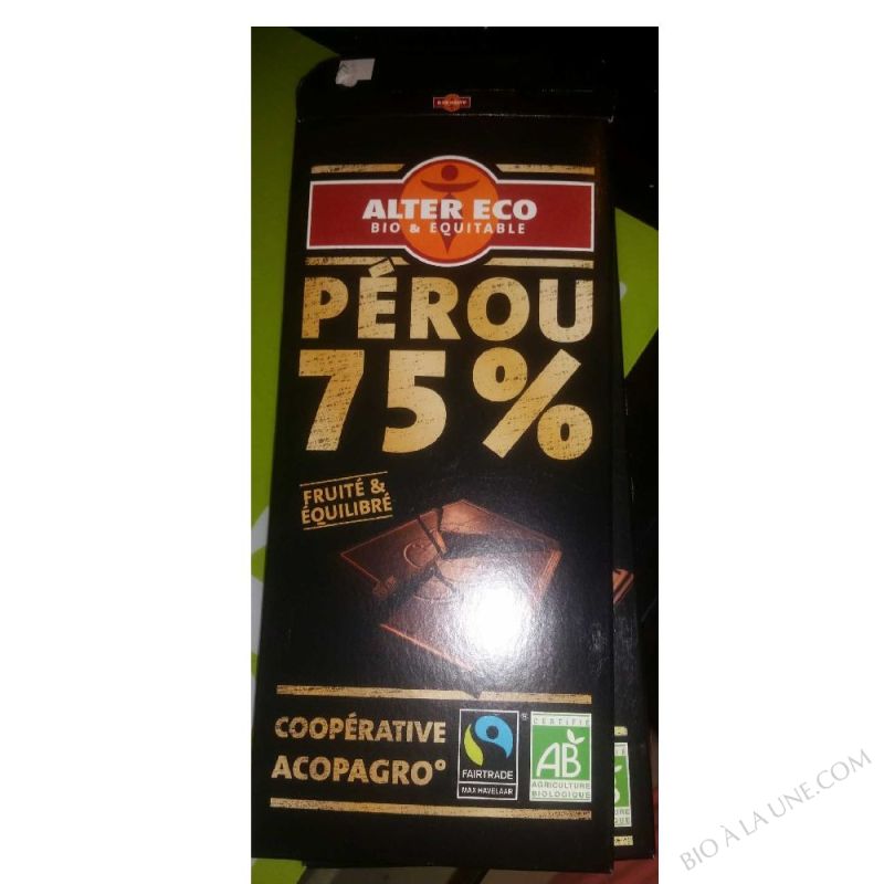 Chocolat noir 75% Pérou