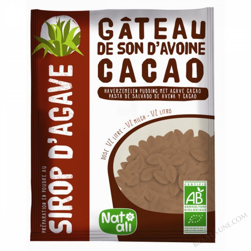 Gâteau de son d'avoine cacao et au sirop d'agave 60g