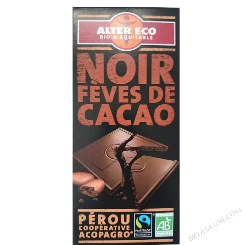 Chocolat bio noir fèves de cacao