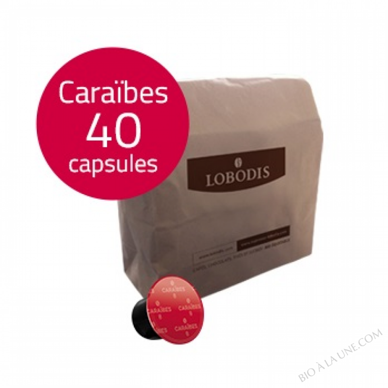 Capsules de café CARAIBES compatibles Nespresso - Lobodis - 40 capsules