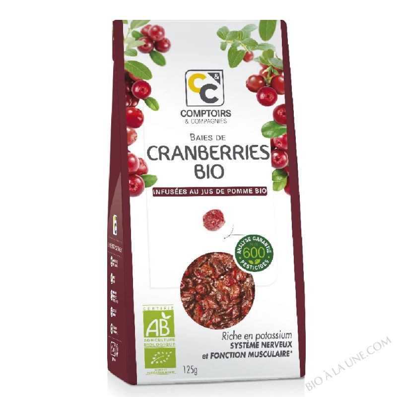 CRANBERRIES BIO 125g INFUSÉES AU JUS DE POMME BIO CRANBERRIES BIO 125g INFUSÉES AU JUS DE POMME BIO