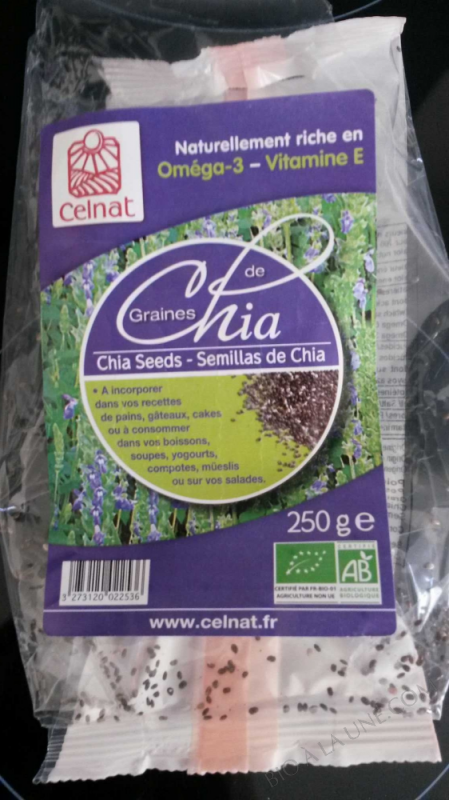 CELNAT Graines de Chia complètes BIO -250g CELNAT Graines de Chia complètes BIO -250g
