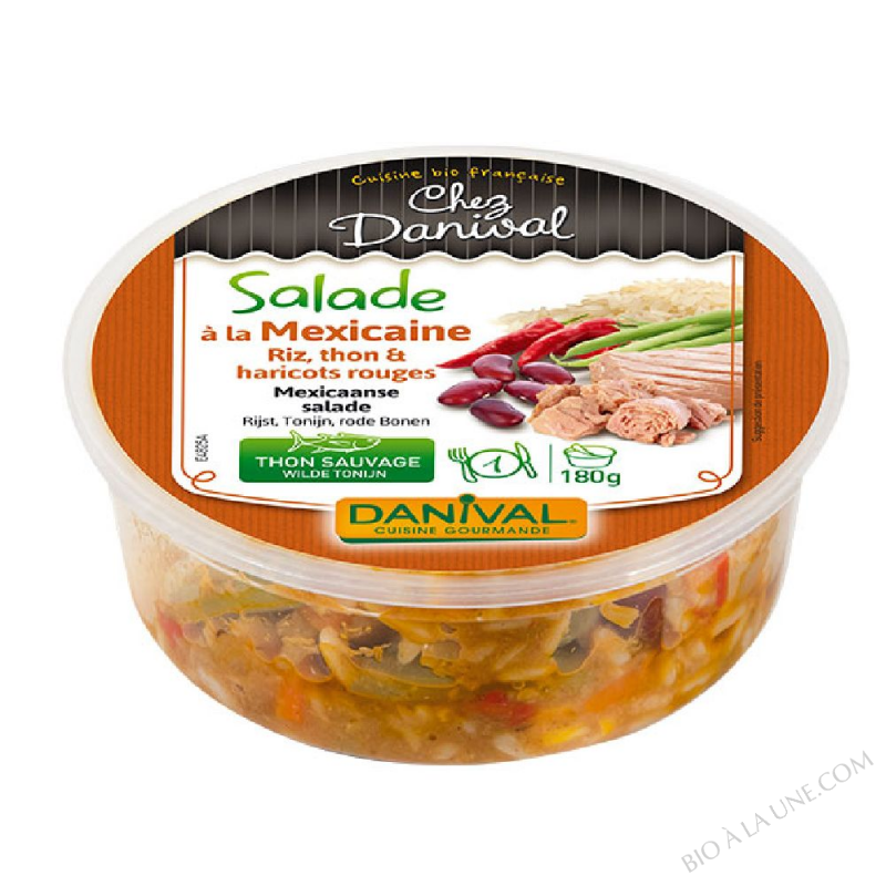 Salade à la mexicaine riz, thon et haricots rouges