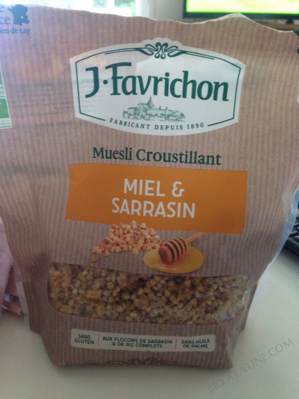 J.Favrichon Muesli croustillant Miel Sarrasin sans gluten Sachet refermable