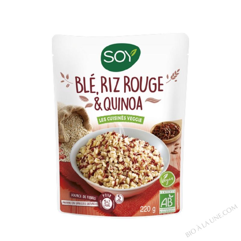 Blé, riz rouge quinoa