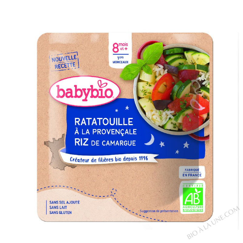 BABYBIO Poche Bonne Nuit Ratatouille Provencale Riz