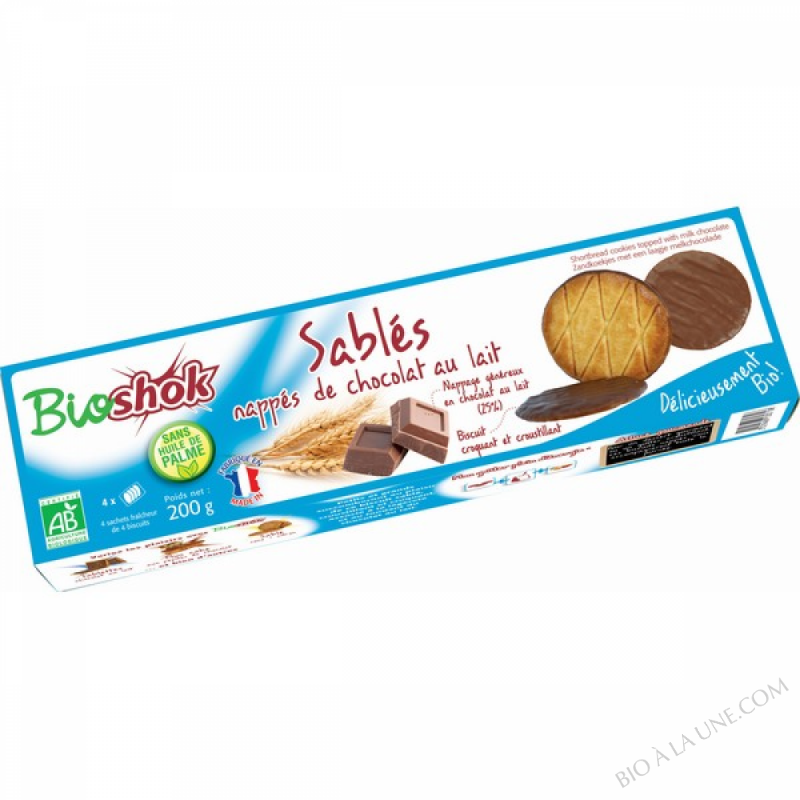 SABLÉS NAPPÉS CHOCOLAT AU LAIT (25%) - 200GG SABLÉS NAPPÉS CHOCOLAT AU LAIT (25%) - 200GG